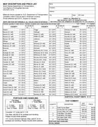 Form SFN9326 Map Description and Price List - North Dakota