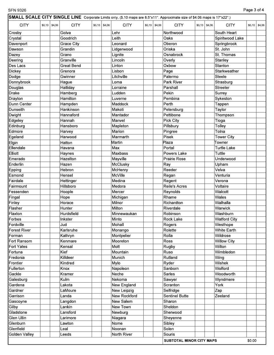 Form SFN9326 Map Description and Price List - North Dakota, Page 3