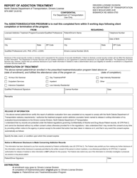 Form SFN9997 Report of Addiction Treatment - North Dakota