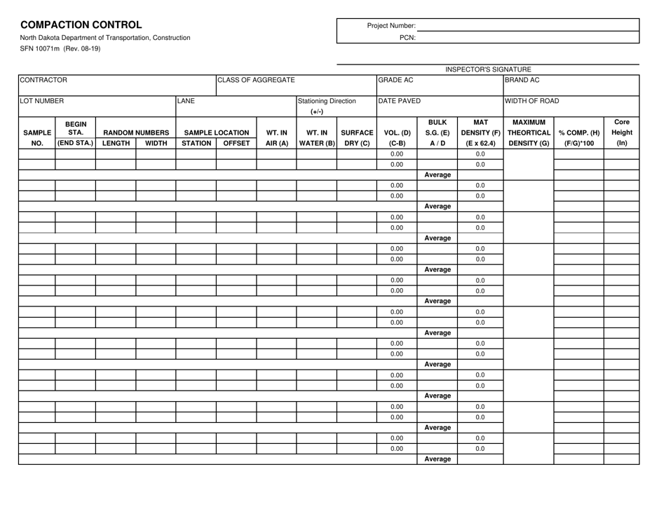 Form SFN10071M Compaction Control (Mobile) - North Dakota, Page 1