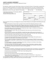 Form SFN17165 Adopt-A-highway Agreement - North Dakota