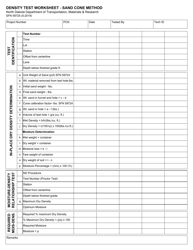 Form SFN59725 Download Fillable PDF or Fill Online Density Test ...