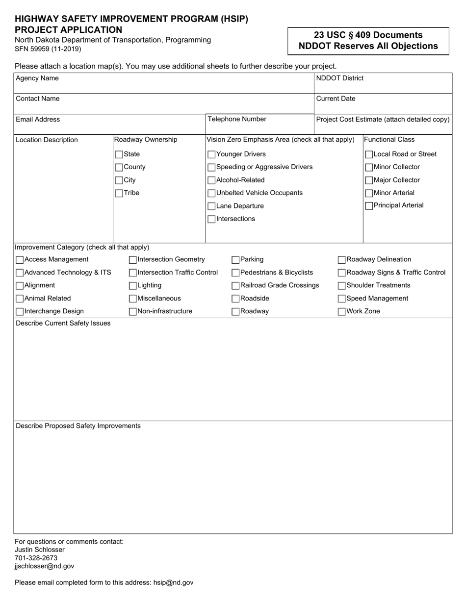 Form SFN59959 - Fill Out, Sign Online and Download Fillable PDF, North ...