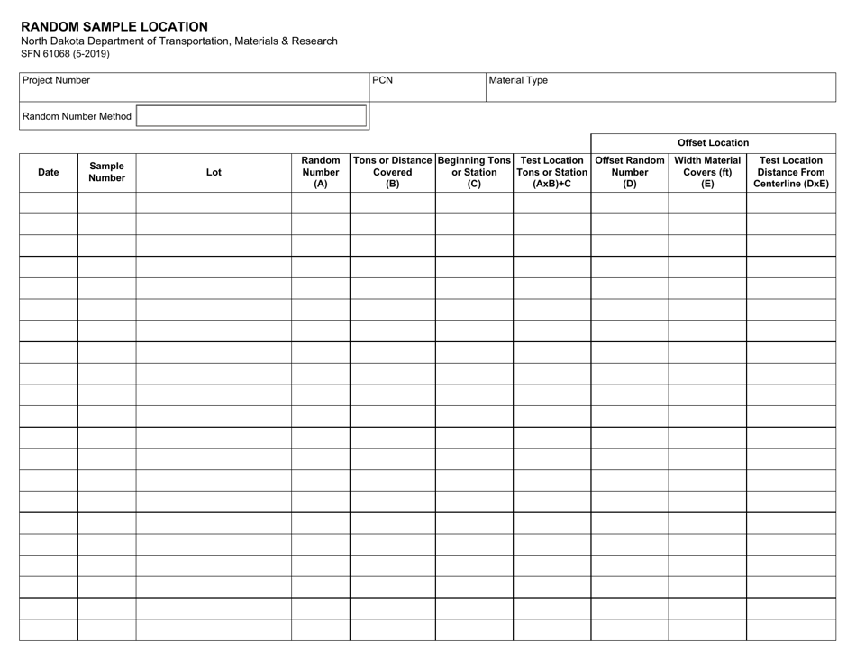 Form SFN61068 - Fill Out, Sign Online and Download Fillable PDF, North ...