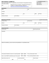 Form SFN61547 New Product Submittal - North Dakota