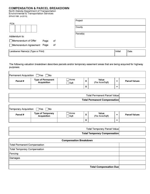 Form SFN61188  Printable Pdf