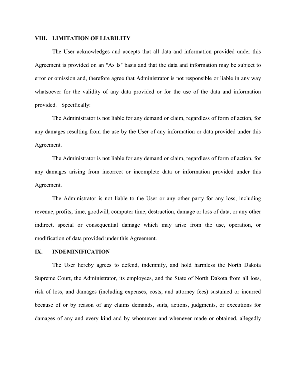 Bulk Data Access Agreement - North Dakota, Page 5
