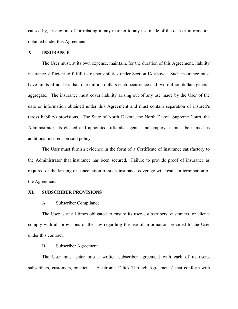 Bulk Data Access Agreement - North Dakota, Page 6