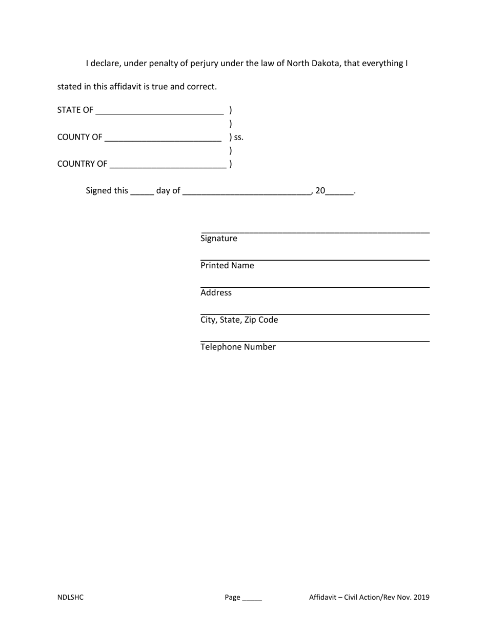 Affidavit - North Dakota, Page 2