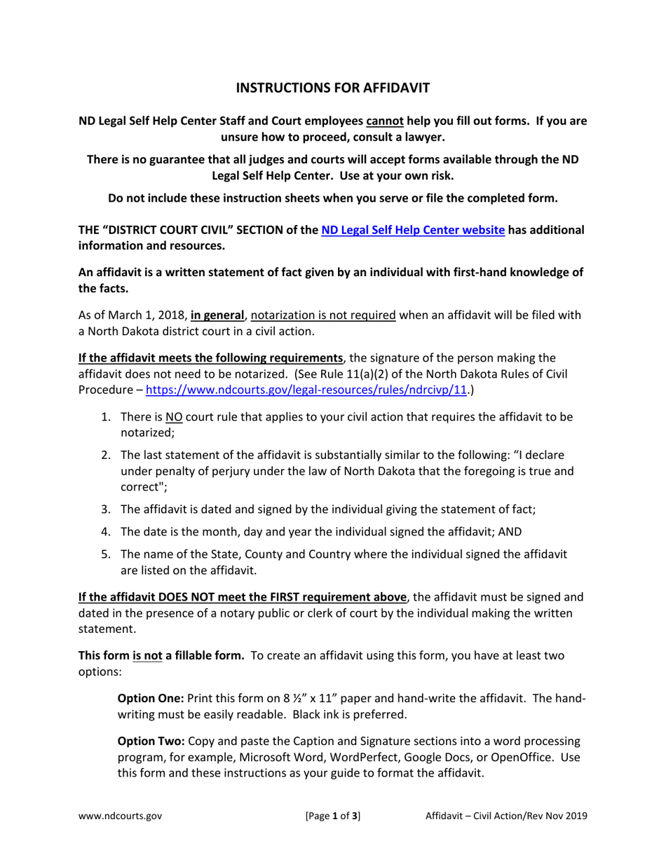 Affidavit - North Dakota, Page 3