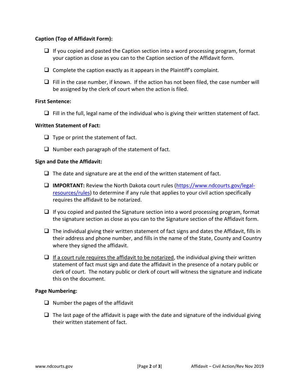 Affidavit - North Dakota, Page 4