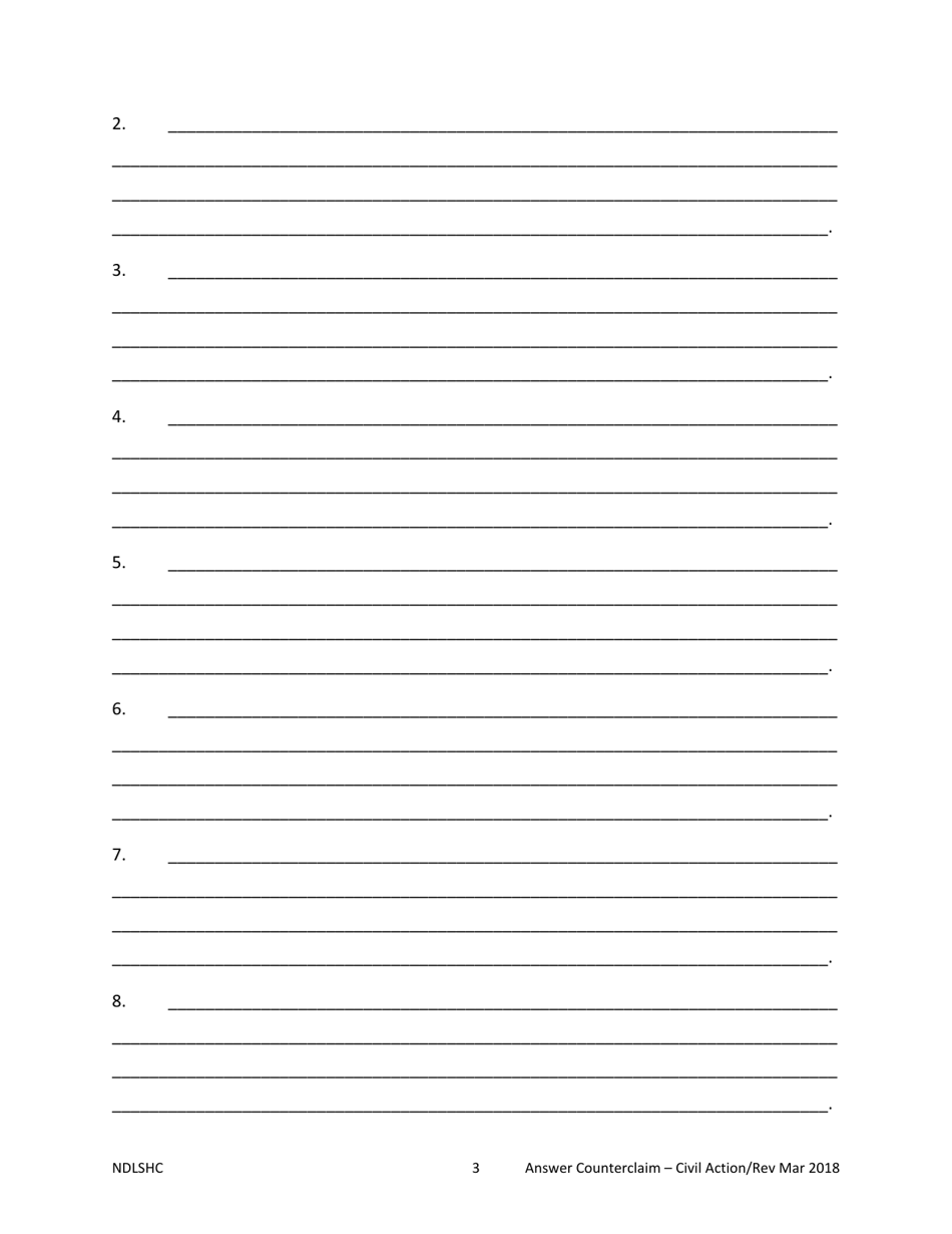 Answer and Counterclaim - North Dakota, Page 3
