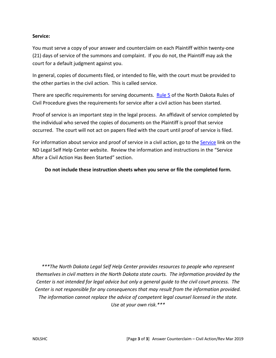 Answer and Counterclaim - North Dakota, Page 7