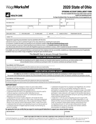 Document preview: Form 3938-OHIO-HC Spending Account Enrollment Form - Ohio, 2020