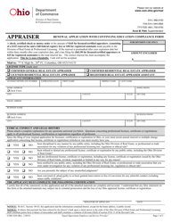 Document preview: Form COM3654 Appraiser Renewal Application With Continuing Education Compliance Form - Ohio