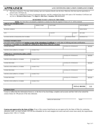 Form COM3654 Appraiser Renewal Application With Continuing Education Compliance Form - Ohio, Page 2