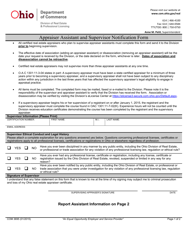 Document preview: Form COM3695 Appraiser Assistant and Supervisor Notification Form - Ohio