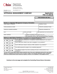 Form REPL-18003 Appraisal Management Company Application - Ohio, Page 3