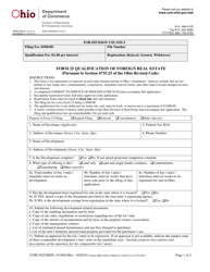 Form COM3620 (REPL-19-0041; 25) Qualification of Foreign Real Estate - Ohio