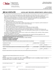 Document preview: Form COM3694 Ancillary Trustee Appointment Application - Ohio