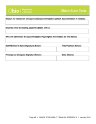 Appendix E Emergency Accommodation Form - Ohio, Page 2