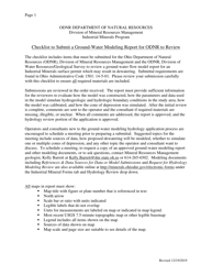 Document preview: Checklistto Submit a Ground-Water Modeling Report for Odnr to Review - Ohio