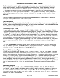 Form 521 Statutory Agent Update - Ohio, Page 5