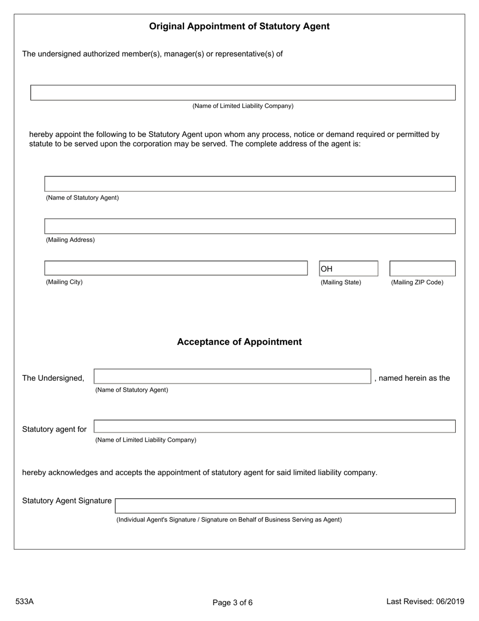 Form 533A - Fill Out, Sign Online and Download Fillable PDF, Ohio ...