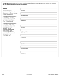 Form 533A Articles of Organization for a Domestic Limited Liability Company - Ohio, Page 4