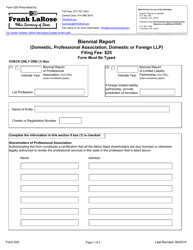 Form 520 &quot;Biennial Report (Domestic, Professional Association, Domestic or Foreign LLP )&quot; - Ohio, Page 2