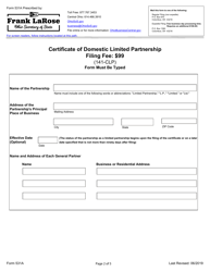 Form 531A Certificate of Domestic Limited Partnership - Ohio, Page 2