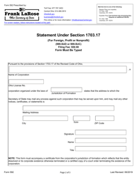 Form 592 &quot;Statement Under Section 1703.17 (For Foreign, Profit or Nonprofit)&quot; - Ohio, Page 2