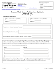 Form 523A Renewal of Trade Name or Fictitious Name Registration - Ohio, Page 2