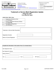 Form 524B Trademark or Service Mark Registration Update - Ohio, Page 2