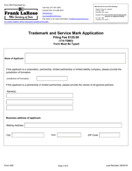 Form 555 Trademark and Service Mark Application - Ohio, Page 2