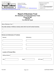 Form 553 Report of Business Trust (For Domestic or Foreign Business Trust) - Ohio, Page 2