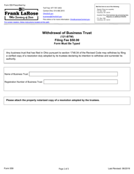 Form 559 Withdrawal of Business Trust - Ohio, Page 2