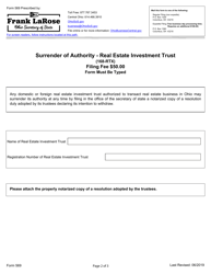 Form 569 Surrender of Authority - Real Estate Investment Trust - Ohio, Page 2