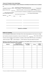Form 2-Q &quot;Declaration of Candidacy - Party Primary - District Delegate / Alternate to the National Convention (Several Candidates) (Traditional)&quot; - Ohio, Page 2