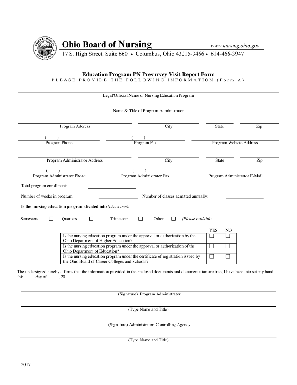 Form A - Fill Out, Sign Online and Download Printable PDF, Ohio ...