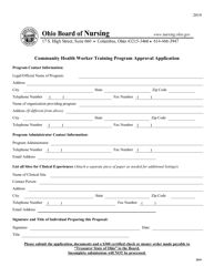 Community Health Worker Training Program Approval Application - Ohio, Page 2