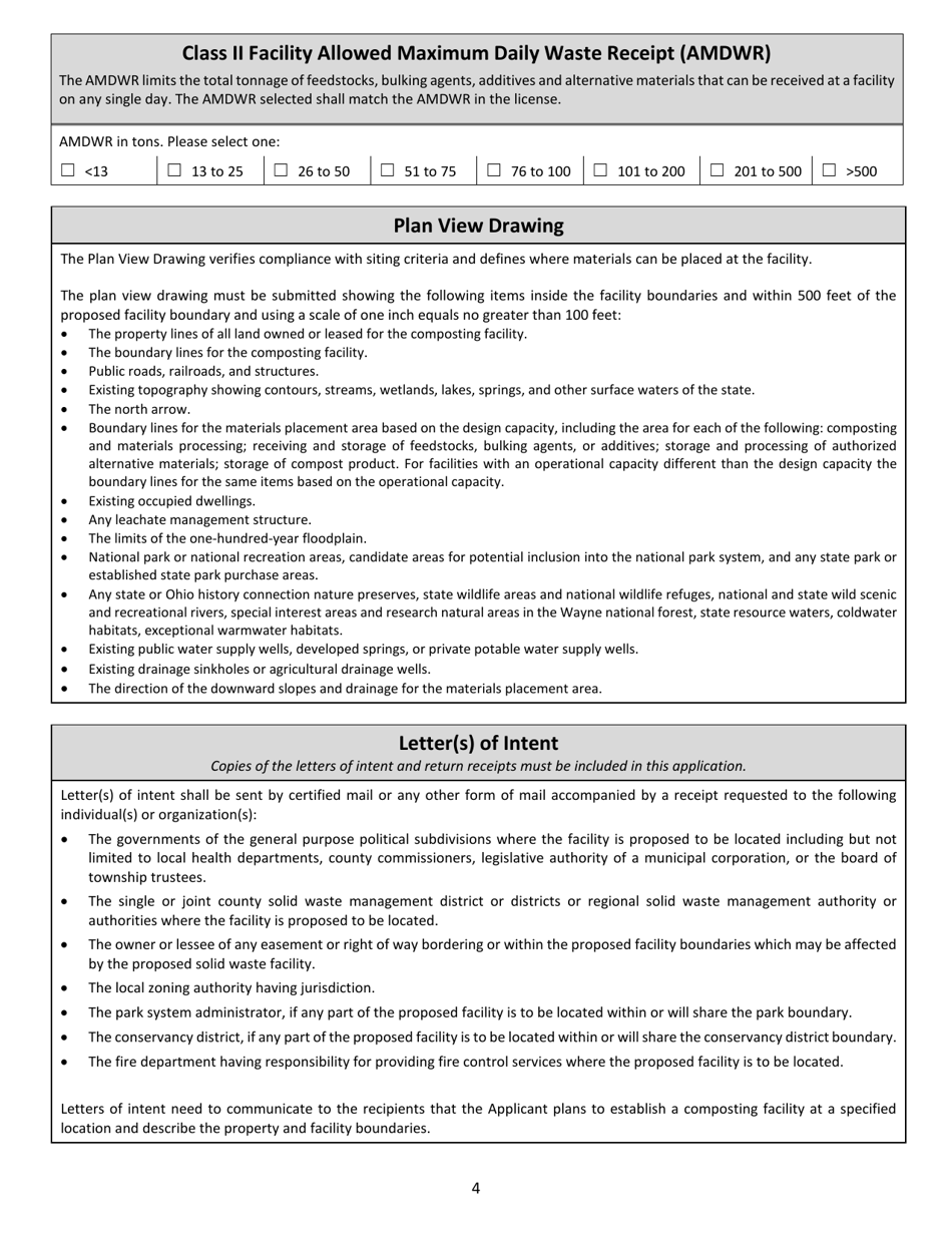 Composting Facility New Registration and Modification Application - Ohio, Page 4