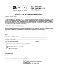 Request for Appealable Assessment - Ohio