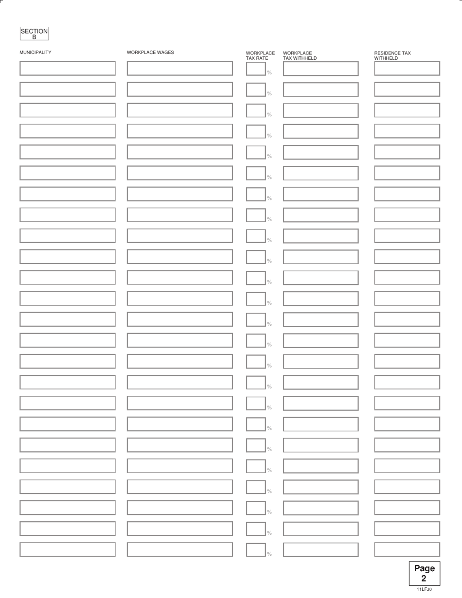 Form 11 Employers Municipal Tax Withholding Statement - Ohio, Page 2