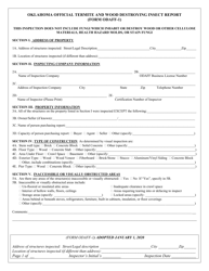 Form ODAFF-1 Oklahoma Official Termite and Wood Destroying Insect Report - Oklahoma