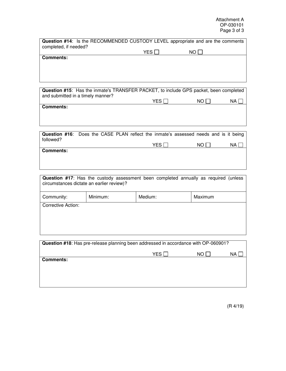 Form OP-030101 Attachment A Case Management Audit - Oklahoma, Page 3