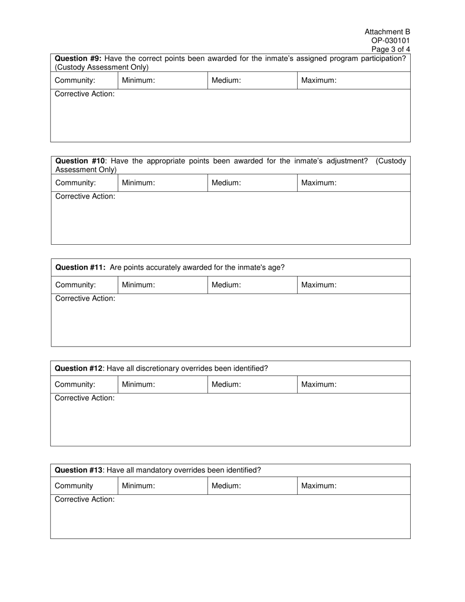 Form OP-030101 Attachment B Facility / Unit Audit - Oklahoma, Page 3