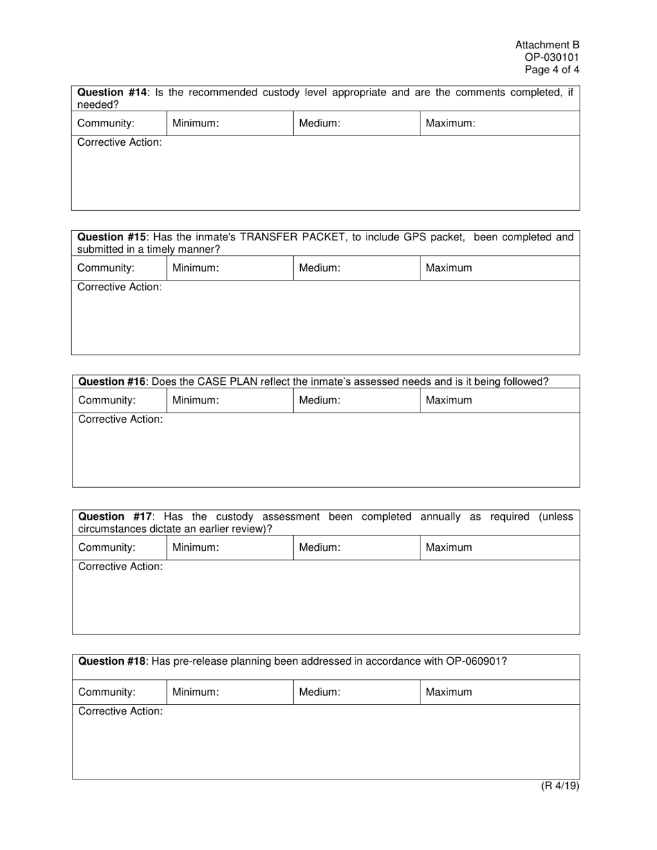 Form OP-030101 Attachment B Facility / Unit Audit - Oklahoma, Page 4