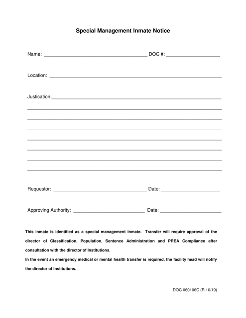 DOC Form 060106C  Printable Pdf
