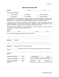 Document preview: DOC Form 060106B Non-association Form - Oklahoma